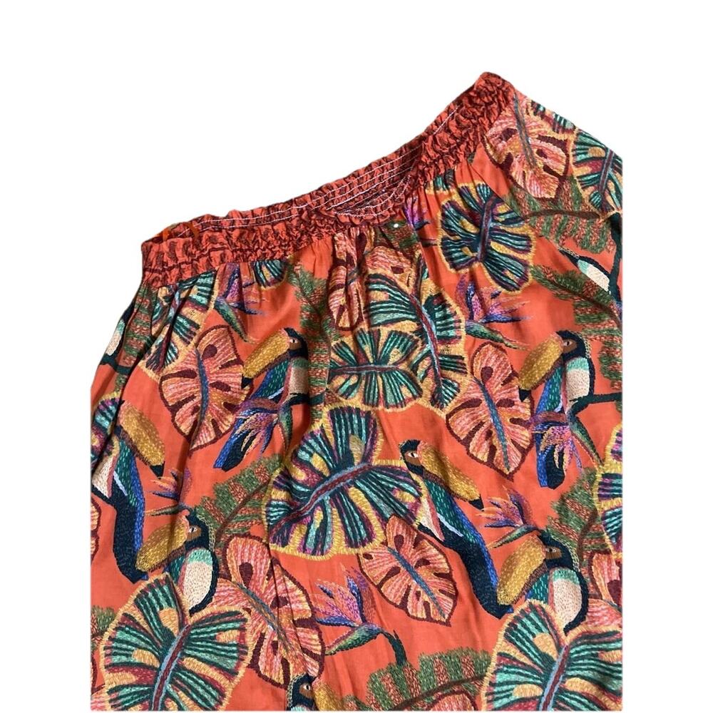 Farm Rio Anthropologie Dress One Shoulder Sz X-Large Multi A001897 - Picture 6 of 11